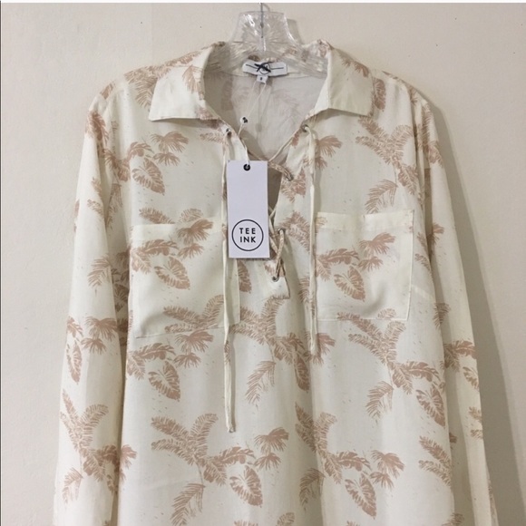 Teeink Ivory Havana Lace up Front Tunic Dress - Picture 5 of 8